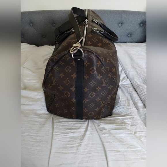 LOUIS VUITTON Keepall Bandouliere 55 Travel Duffle Bag Monogram Macassar . - Picture 4 of 14